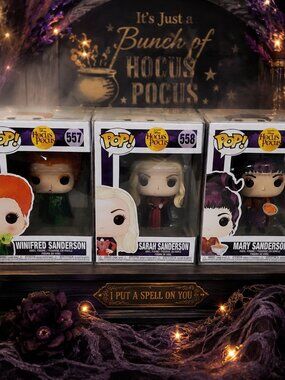 Hocus Pocus Funko Pop Sanderson Sisters Set 557 558 559 w/ Protectors - EUC